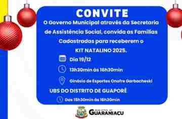 Guaraniaçu - Famílias cadastradas recebem KIT Natalino na próxima sexta-feira